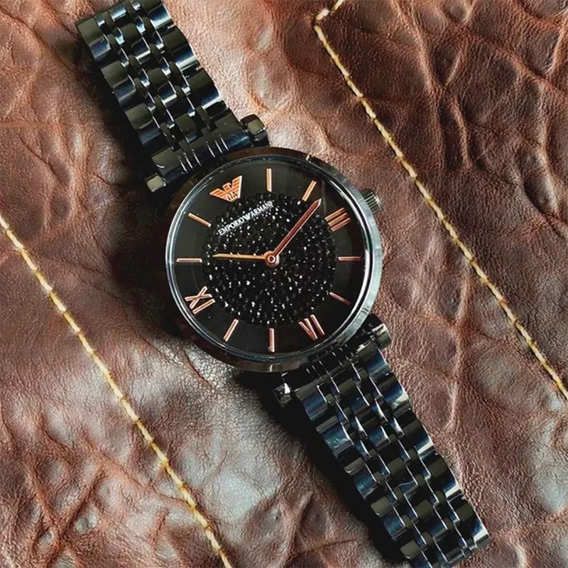 Emporio Armani Black Fashionable Couple Watch- AR11299/AR11245